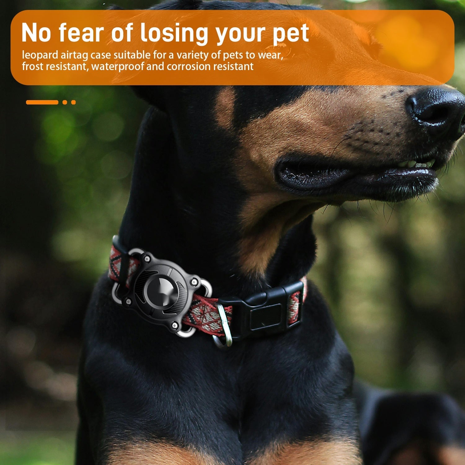 Custodia impermeabile per AirTag con fibbia in metallo – Dispositivo anti-smarrimento per animali domestici